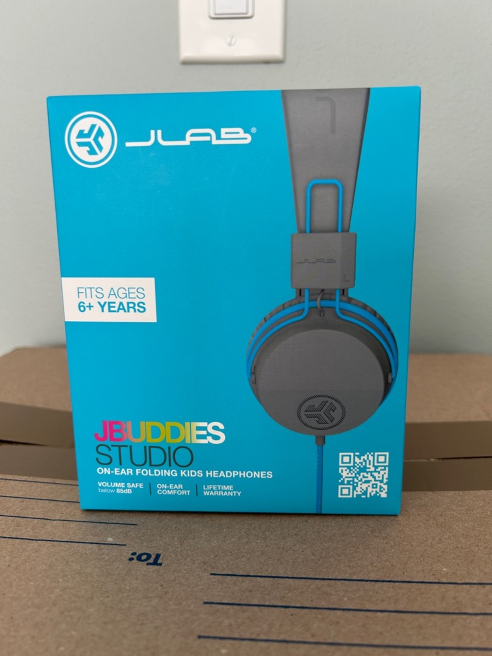 JLab JBuddies Studio Kids Headphones - Blue and Gray